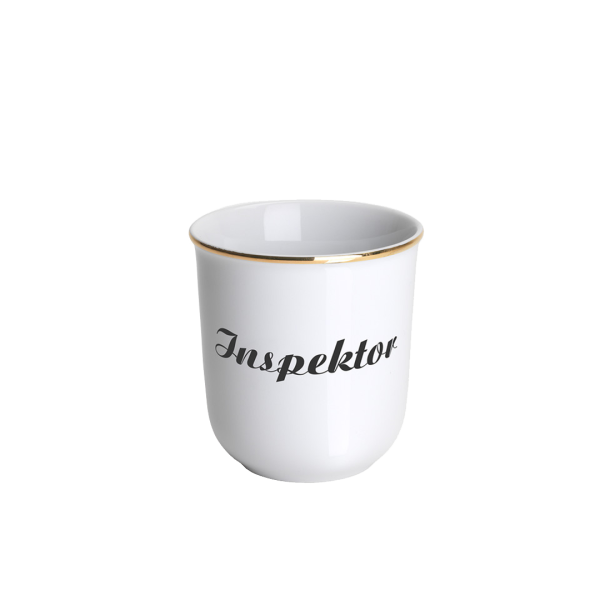 Porzellan Häferl mit Aufschrift "Inspektor Mokka"